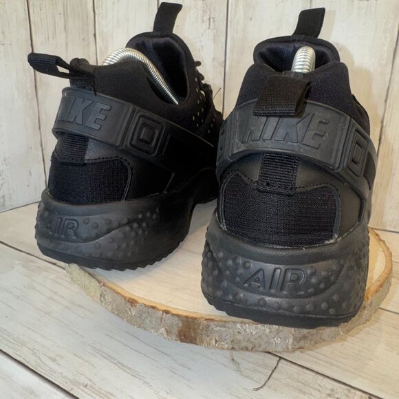 Nike Air Huarache Utility Shoes Men Sz 7.5 Running Triple Black Sneakers 806807 - Picture 7 of 11